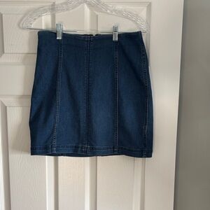 Free People Dark Blue Denim Mini Skirt